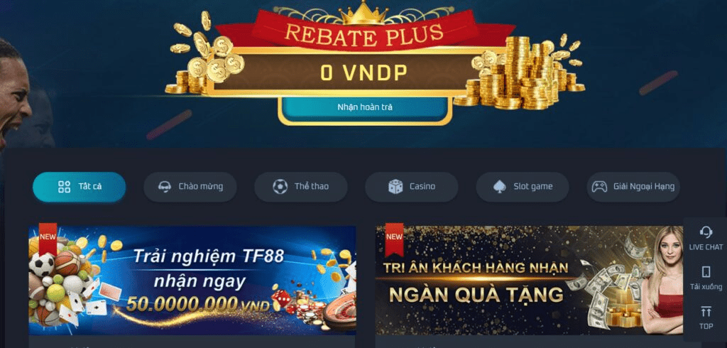 Phần thưởng hấp dẫn tại khuyến mãi TF88