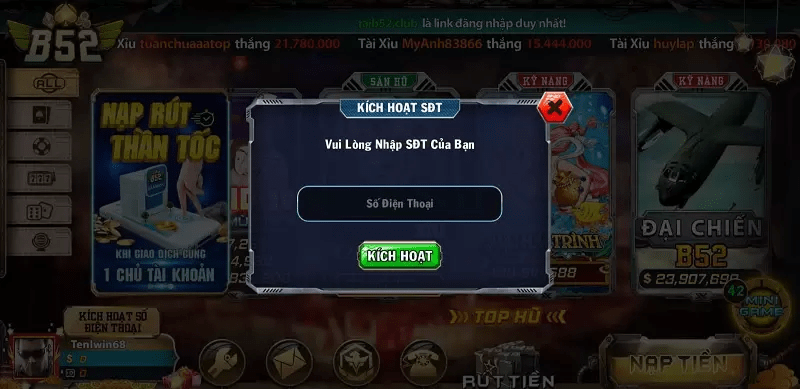 Nhận Ngay Phần Thưởng Giá Trị Từ Khuyến Mãi B52 Club